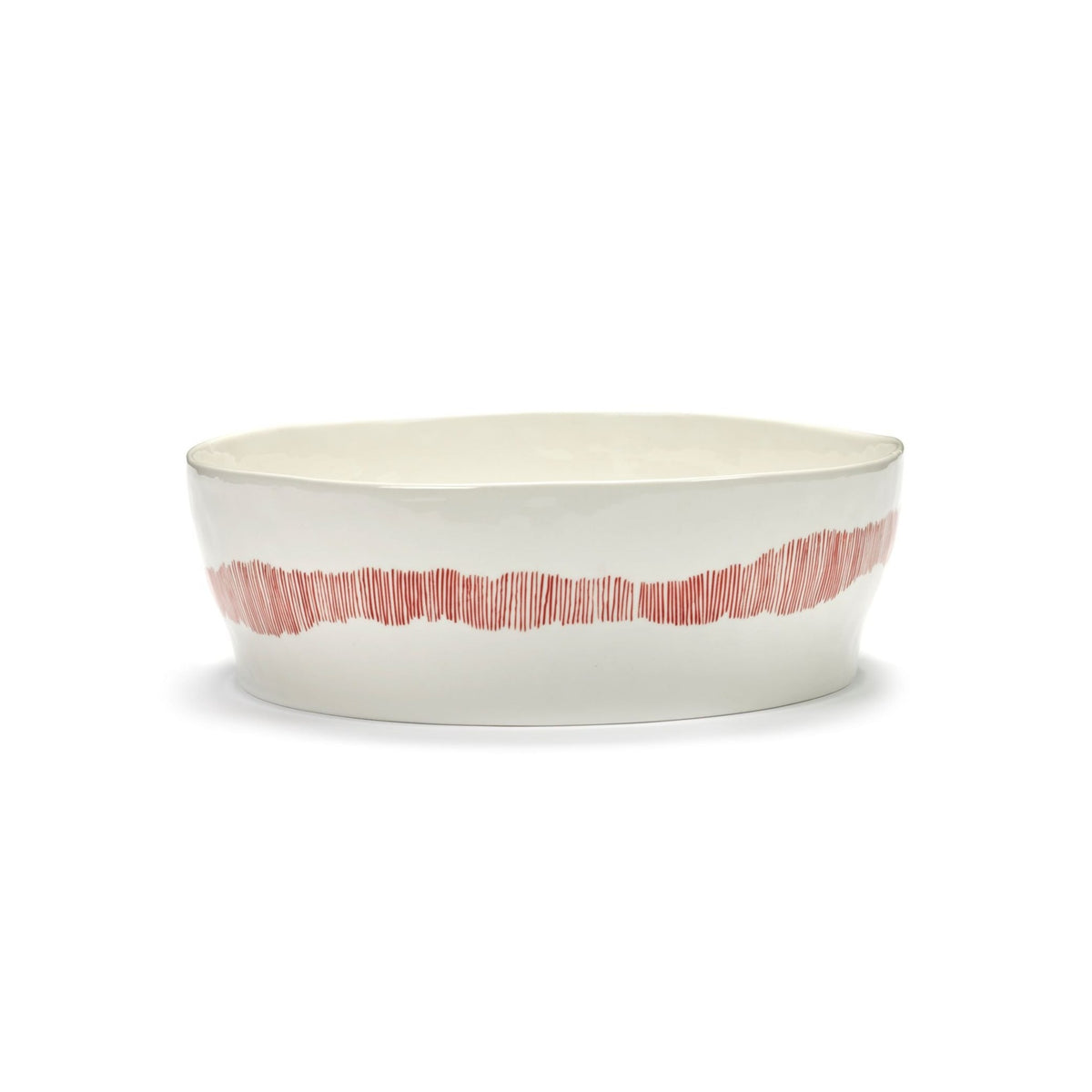 Serax SALAD BOWL WHITE STRIPES RED FEAST